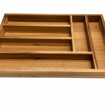 Acacia 5-Compartments Wood Flatware Organizer 